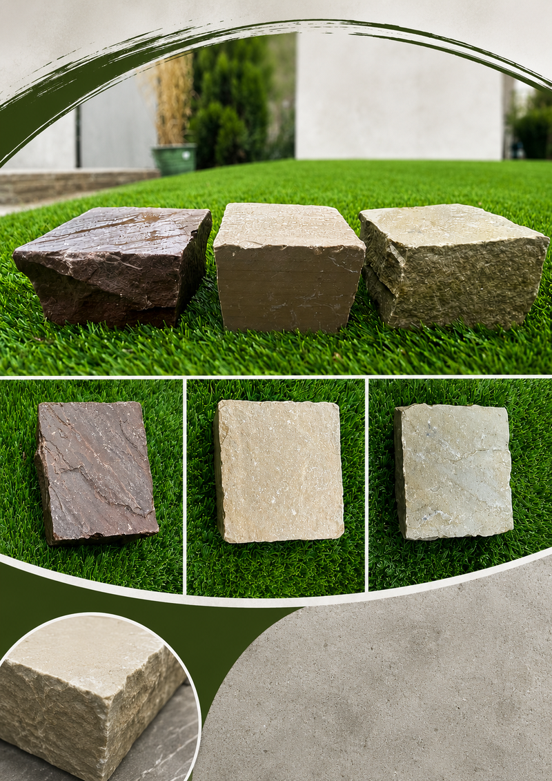 Tumbled Raj Green Sandstone Cobbles