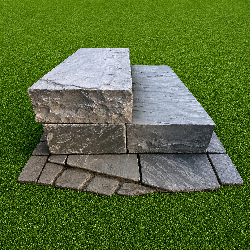 Kandla Grey Sandstone Steps – Natural Chiselled Edge