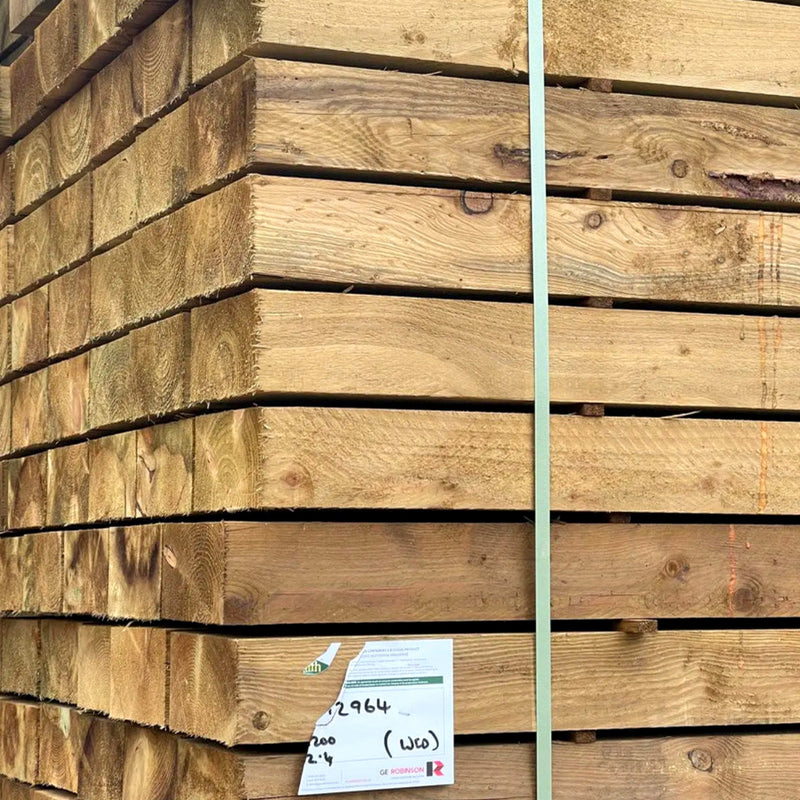 Tanalised Green Softwood Railway Sleeper – 2.4m | Pressure Treated Timber