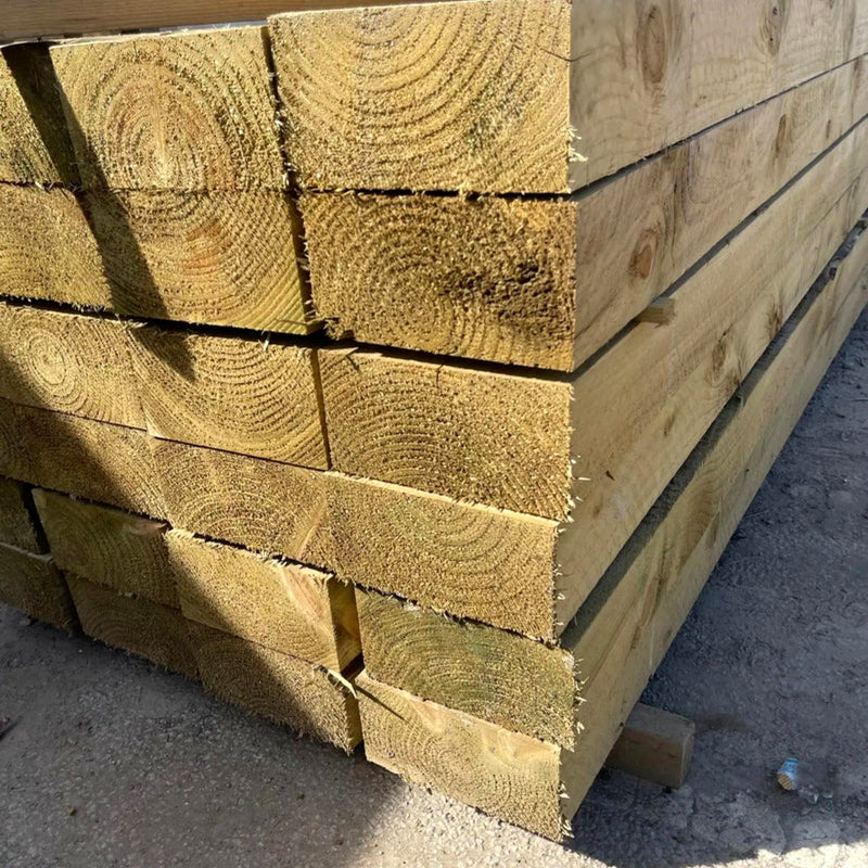 Tanalised Green Softwood Railway Sleeper – 2.4m | Pressure Treated Timber