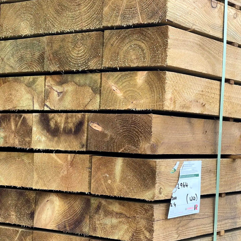 Tanalised Green Softwood Railway Sleeper – 2.4m | Pressure Treated Timber